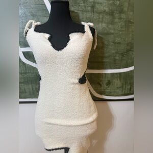 NY Collection Cream and Black Mini Dress